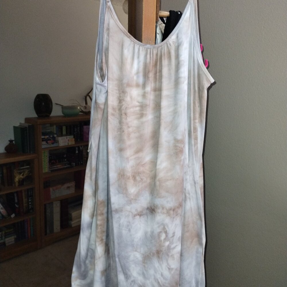 Taupe Tie Dye Slip Dress